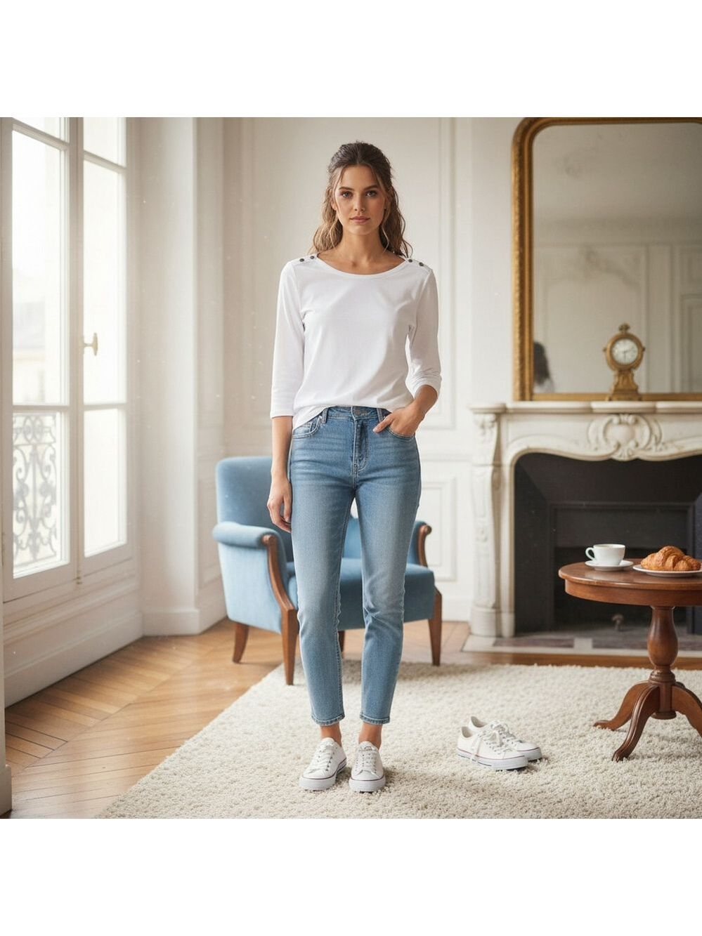 Chico's White Long Sleeve Tee Juniors 1